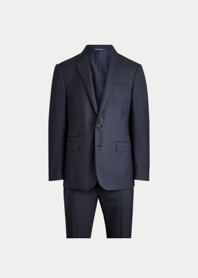 Trajes Ralph Lauren Hombre Azul Marino / Negros - Gregory Houndstooth Wool - QLNGC6954